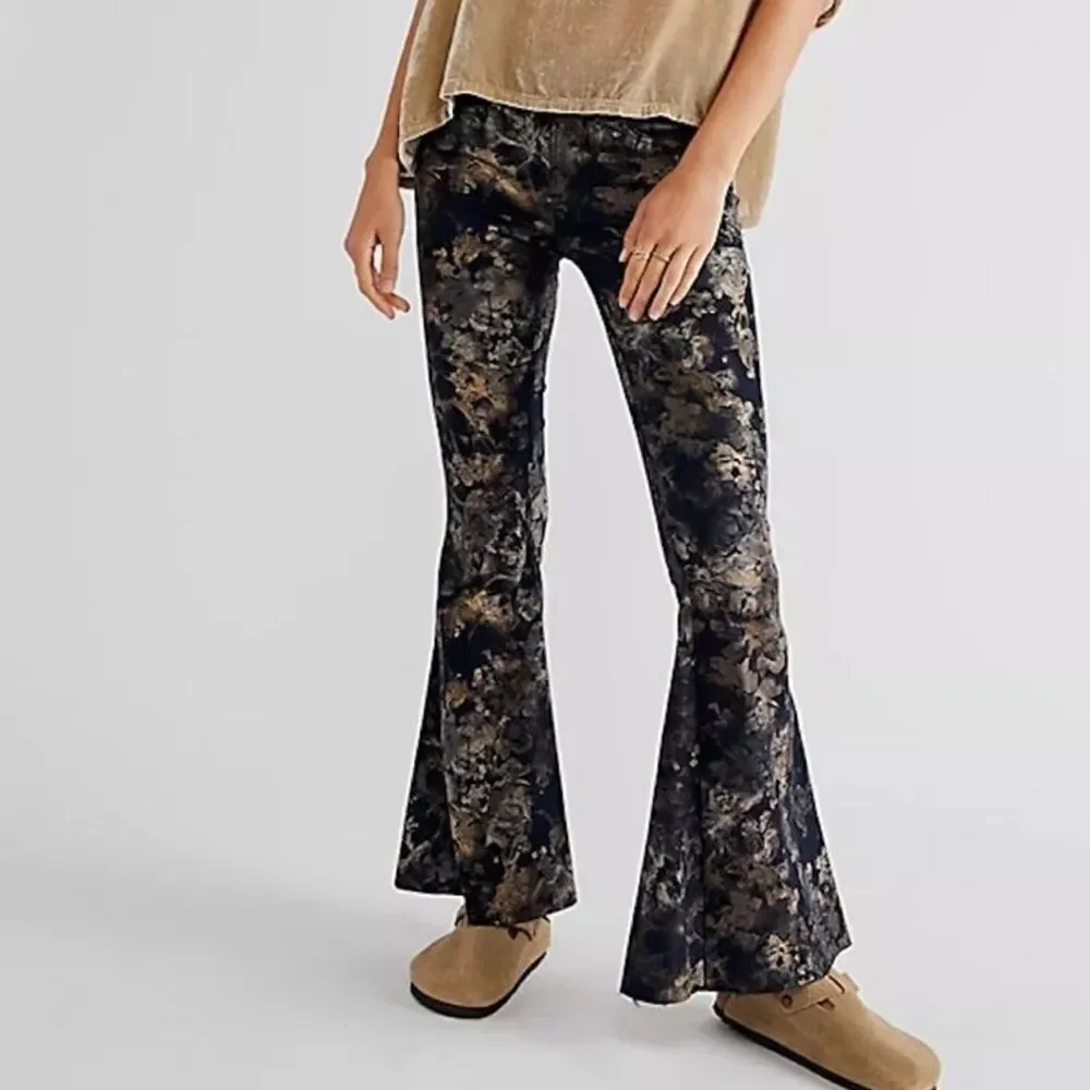 Free People Inferno Flare Bronze Combo Abstract Floral Size 27 - Picture 1 of 11